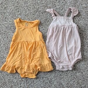 Posh Peanut Yellow and Pink Kids Casual Dresses